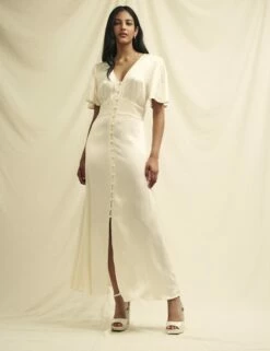 Ivory Satin Bridesmaids Erin Midaxi Dress