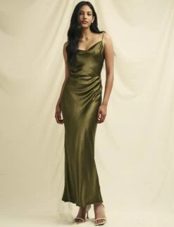 Olive Green Bridesmaid Trixie Midaxi Dress