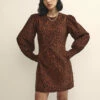 Petite Cord Leopard Print Peggy Mini Dress 1 Petite Cord Leopard Print Peggy Mini Dress -UK Clothing Sales d231918brn fr