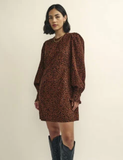 Fearne Cotton Cord Leopard Print Peggy Mini Dress 9 Fearne Cotton Cord Leopard Print Peggy Mini Dress -UK Clothing Sales d231918brn sd 1