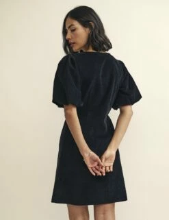 Black Cord Nell Mini Dress 8 Black Cord Nell Mini Dress -UK Clothing Sales d231920blk bk