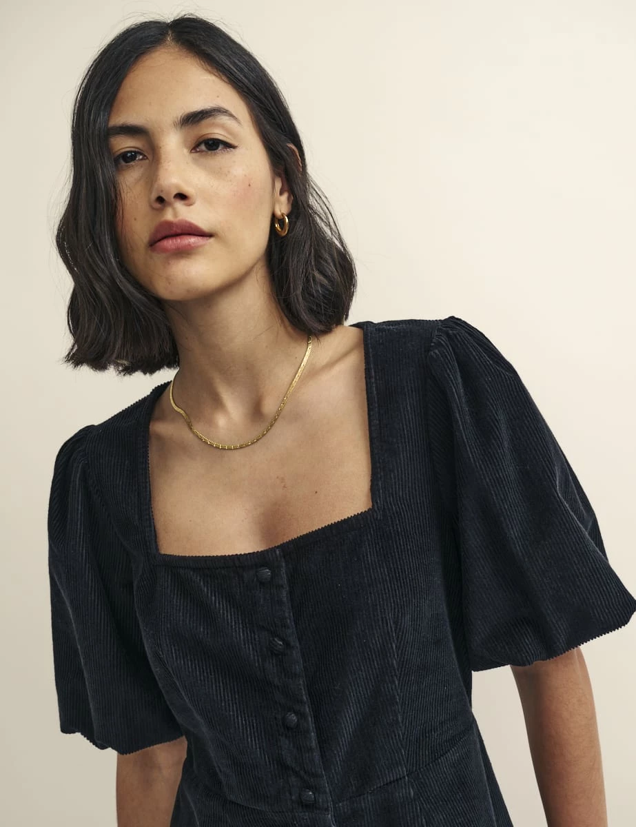 Black Cord Nell Mini Dress 4 Black Cord Nell Mini Dress - Image 2