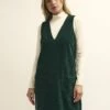 Petite Green Piper Cord Pinny Mini Dress 2 Petite Green Piper Cord Pinny Mini Dress -UK Clothing Sales d231931grn 1006 2