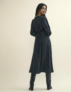 Fearne Cotton Black Spot Print Amelie Midi Dress 8 Fearne Cotton Black Spot Print Amelie Midi Dress -UK Clothing Sales d232017blk bk 1