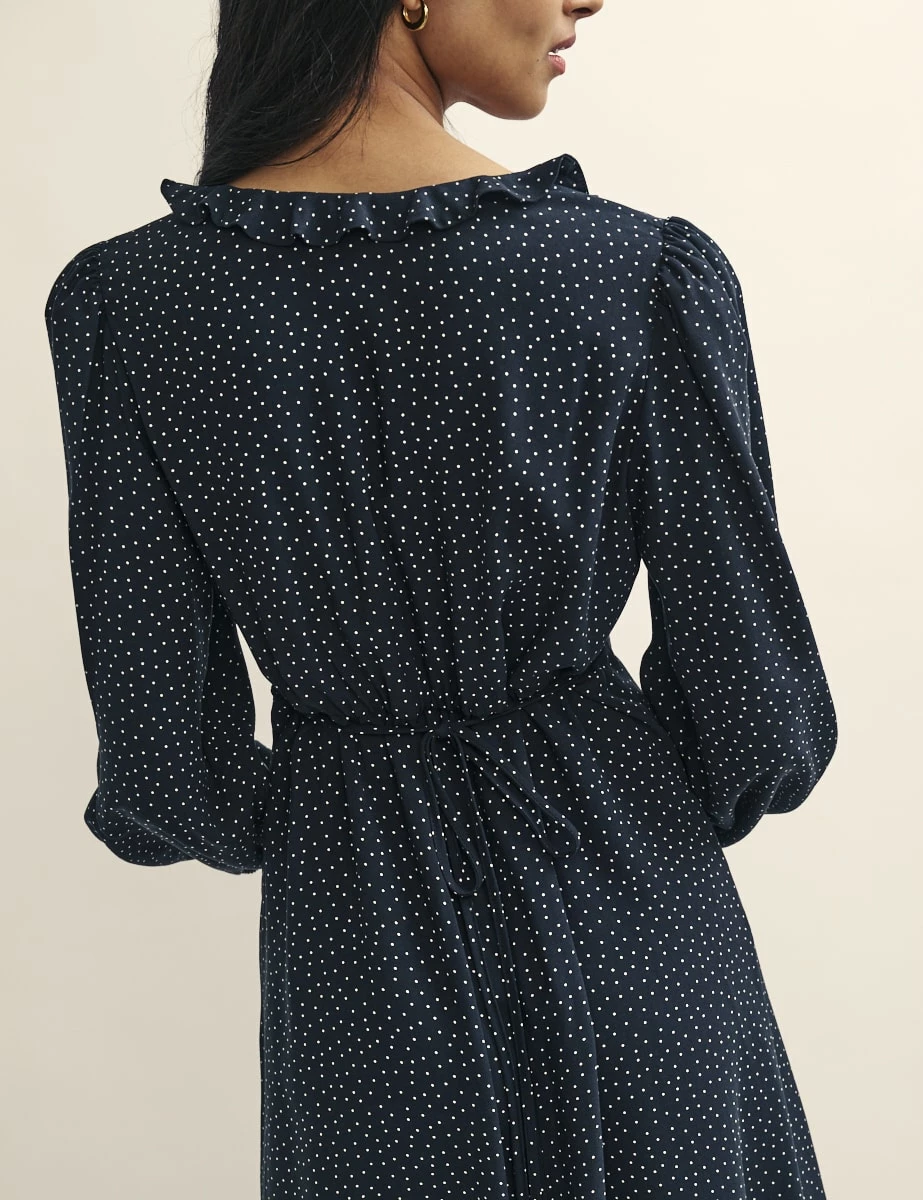 Fearne Cotton Black Spot Print Amelie Midi Dress 6 Fearne Cotton Black Spot Print Amelie Midi Dress - Image 4