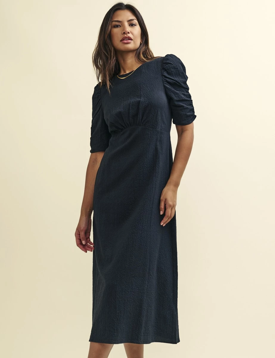 Black Crinkle Evie Midi Tea Dress 4 Black Crinkle Evie Midi Tea Dress - Image 2