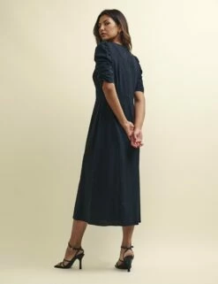 Black Crinkle Evie Midi Tea Dress 8 Black Crinkle Evie Midi Tea Dress -UK Clothing Sales d232020blk 0037