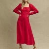 Red Abby Midi Dress 1 Red Abby Midi Dress -UK Clothing Sales d232028red 0634 1