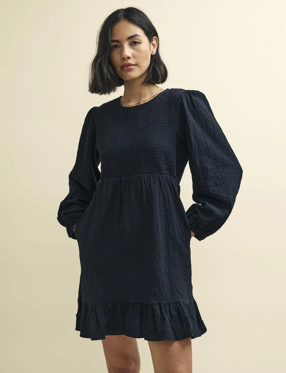 Black Kelsie Mini Smock Dress 4 Black Kelsie Mini Smock Dress - Image 2
