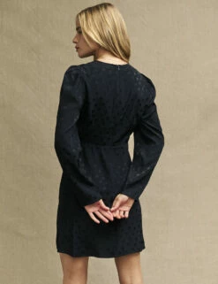 Black Satin Jacquard Katty Mini Dress -UK Clothing Sales d232069blk 0626