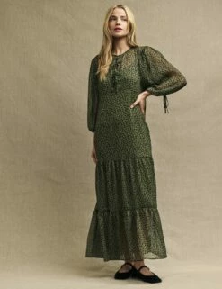 Green Floral Floaty Kait Midi Dress