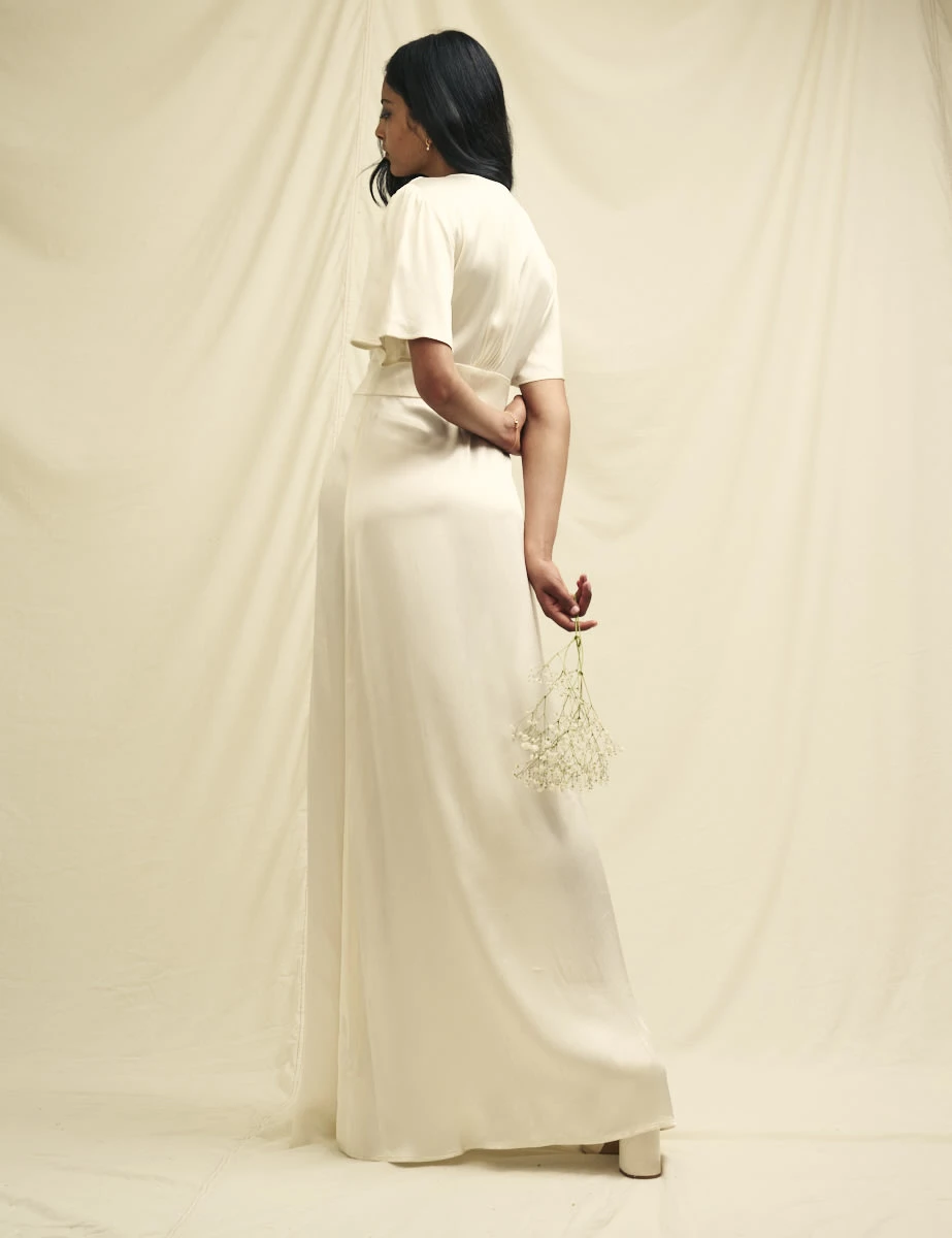 Ivory Satin Erin Bridesmaid Maxi Dress 4 Ivory Satin Erin Bridesmaid Maxi Dress - Image 2