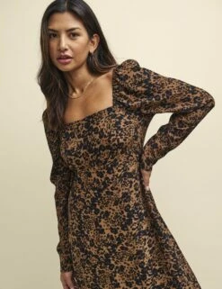 Leopard Print Abby Midi Dress -UK Clothing Sales d232239brn 0238