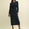 Black Gemma Panelled Waist Midaxi Dress -UK Clothing Sales d232240blk sm