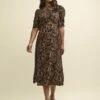 Leopard Print Evie Midi Dress -UK Clothing Sales d232244brn 0163