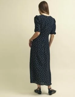 Black Spot Print Tallulah Midi Dress 8 Black Spot Print Tallulah Midi Dress -UK Clothing Sales d232246blk bk