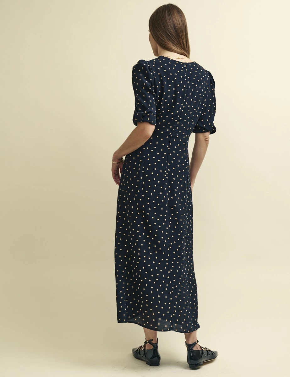Black Spot Print Tallulah Midi Dress 5 Black Spot Print Tallulah Midi Dress - Image 3