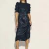Black Satin Jacquard Moira Midaxi Dress -UK Clothing Sales d232263blk 0649