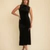 Black Velvet Cowl Neck Camille Maxi Dress 1 Black Velvet Cowl Neck Camille Maxi Dress -UK Clothing Sales d232273blk sm