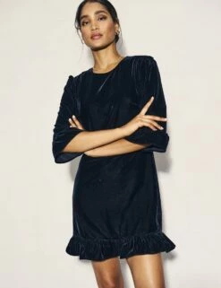 Black Velvet Fleur Mini Dress