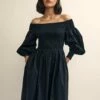 Black Long Sleeve Bardot Amanda Midi Dress 2 Black Long Sleeve Bardot Amanda Midi Dress -UK Clothing Sales d232435blk 0210