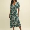 Green Ditsy Floral Monday Lace Trim Midaxi Dress 1 Green Ditsy Floral Monday Lace Trim Midaxi Dress -UK Clothing Sales d232457grn 0250 1