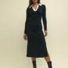 Black Long Sleeve Polo Payton Dress -UK Clothing Sales d232499blk sm rs