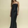 Black Satin Bandeau Slip Elle Midi Dress -UK Clothing Sales d232506blu sm
