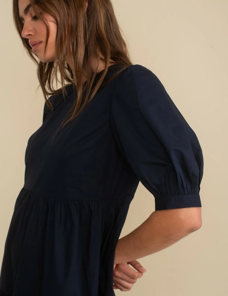 Navy Rochelle Midi Smock Dress 5 Navy Rochelle Midi Smock Dress - Image 3