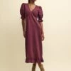 Plum Delilah Midi Tea Dress -UK Clothing Sales d232529prp sm