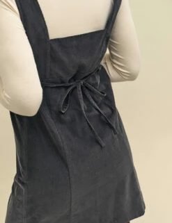Charcoal Grey Cord Valentina Mini Dress -UK Clothing Sales d232539gry dt rs