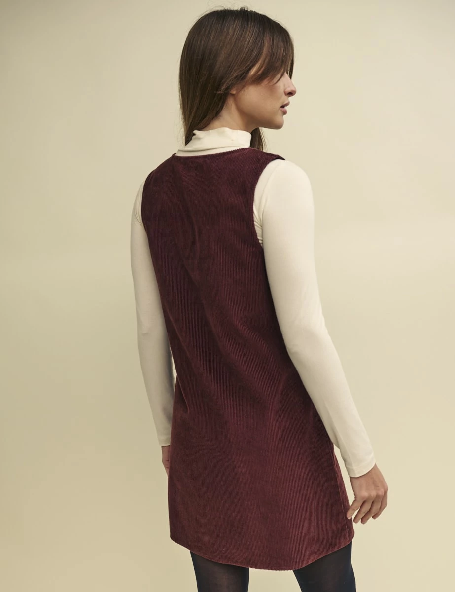 Brown Piper Cord Pinny Mini Dress 4 Brown Piper Cord Pinny Mini Dress - Image 2