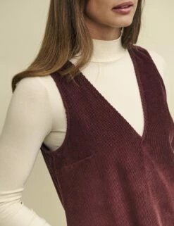 Brown Piper Cord Pinny Mini Dress 8 Brown Piper Cord Pinny Mini Dress -UK Clothing Sales d232542brn dt