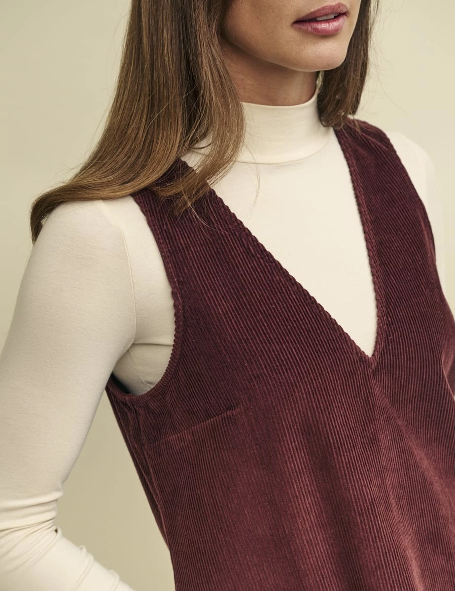 Brown Piper Cord Pinny Mini Dress 5 Brown Piper Cord Pinny Mini Dress - Image 3