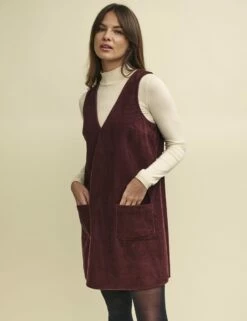 Brown Piper Cord Pinny Mini Dress 9 Brown Piper Cord Pinny Mini Dress -UK Clothing Sales d232542brn sd