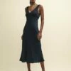 Black Satin Jacquard Helena Midi Dress -UK Clothing Sales d232545blk sm