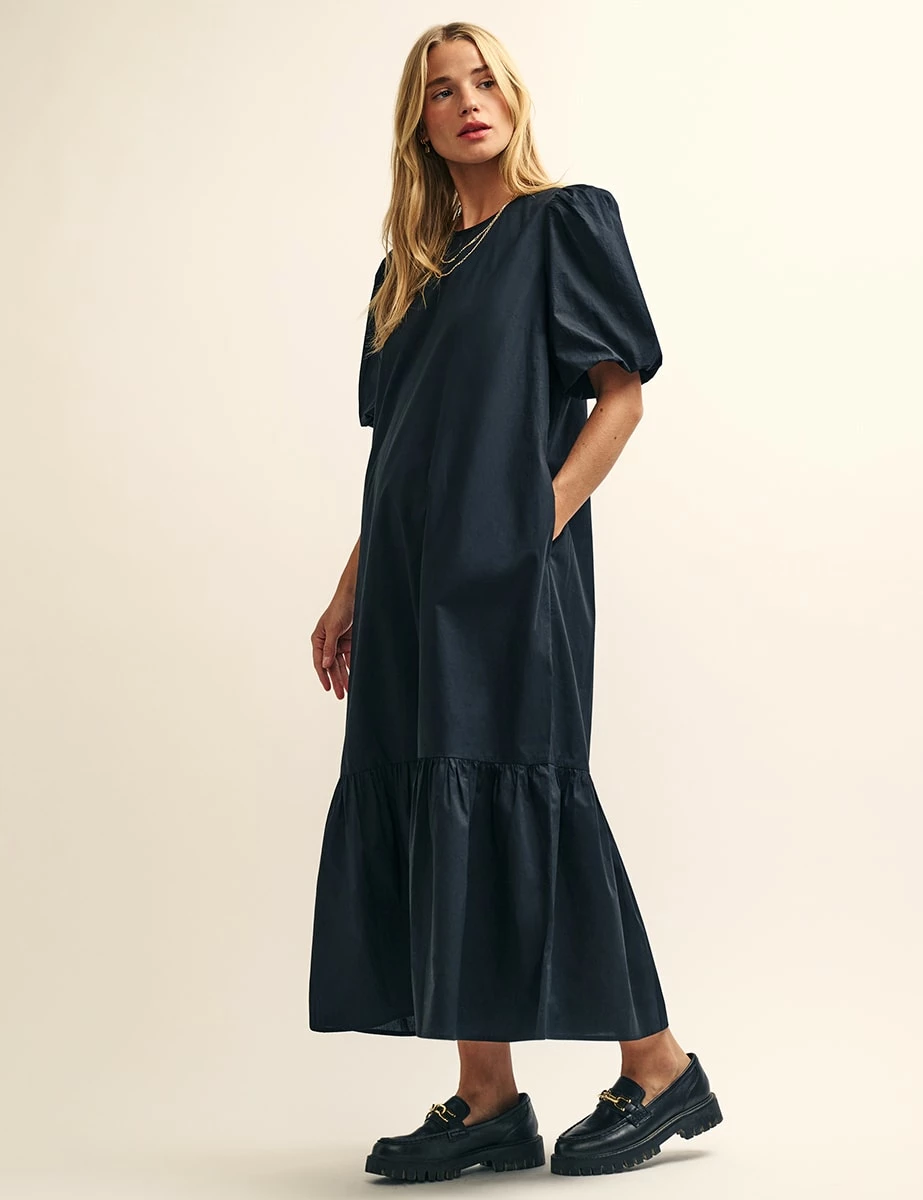 Black Sarah Smock Midi Dress 6 Black Sarah Smock Midi Dress - Image 4