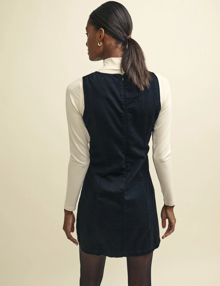 Black Denim Boston Mini Shift Dress 4 Black Denim Boston Mini Shift Dress - Image 2