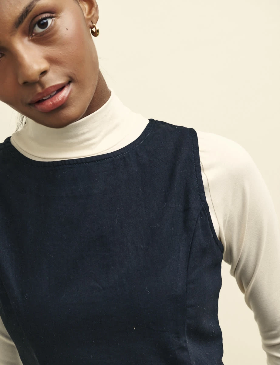 Black Denim Boston Mini Shift Dress 5 Black Denim Boston Mini Shift Dress - Image 3