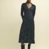 Black Floral Print Reed Midi Dress 2 Black Floral Print Reed Midi Dress -UK Clothing Sales d240064mlt sm