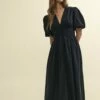 Black Linen-blend Starlight Midaxi Dress -UK Clothing Sales d240125blk 0263 1