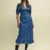 Blue Denim Annalise Collared Midaxi Dress -UK Clothing Sales d240128blu sm 1