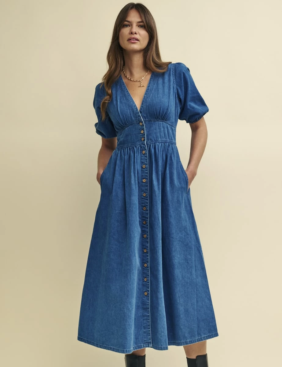 Blue Denim Starlight Midaxi Dress 5 Blue Denim Starlight Midaxi Dress - Image 3