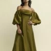 Green Bardot Maxine Midaxi Dress -UK Clothing Sales d240331grn sm