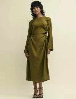 Front Page 17 Green Cut-Out Lianne Midaxi Dress