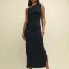 Black Asymmetric Sleeveless Jackson Midi Dress -UK Clothing Sales d240701blk 0744 1