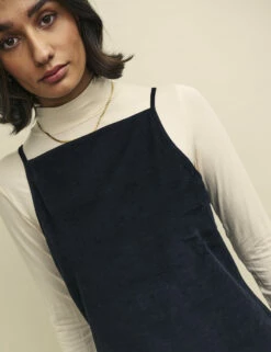 Black Cord High Neck Pepper Pinny Mini Dress 8 Black Cord High Neck Pepper Pinny Mini Dress -UK Clothing Sales d241105blk dt