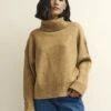 Camel Roll Neck Knitted Jumper -UK Clothing Sales k231317bge 0857 1