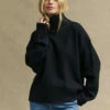 Black Roll Neck Knitted Jumper -UK Clothing Sales k231319blk 0417
