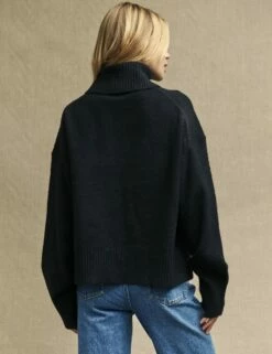 Black Roll Neck Knitted Jumper -UK Clothing Sales k231319blk 0430